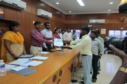 Mr. Veeraraghava Rao Thiruvallur District collector issuing certificates to the beneficiaries through Mahalir Thittam in the presence of Mr. Shanmugam C.E.O Capital CNC.